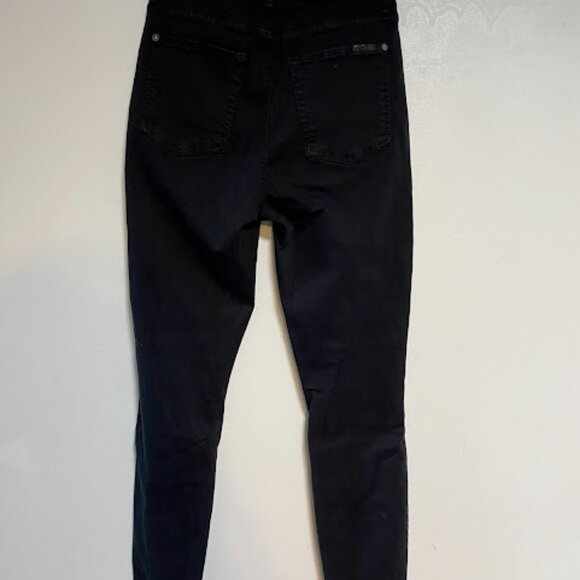 7 For All Mankind High Rise Black Women's Skinny Jeans Size 27 - Picture 14 of 15